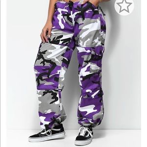 Purple camo cargo pants
